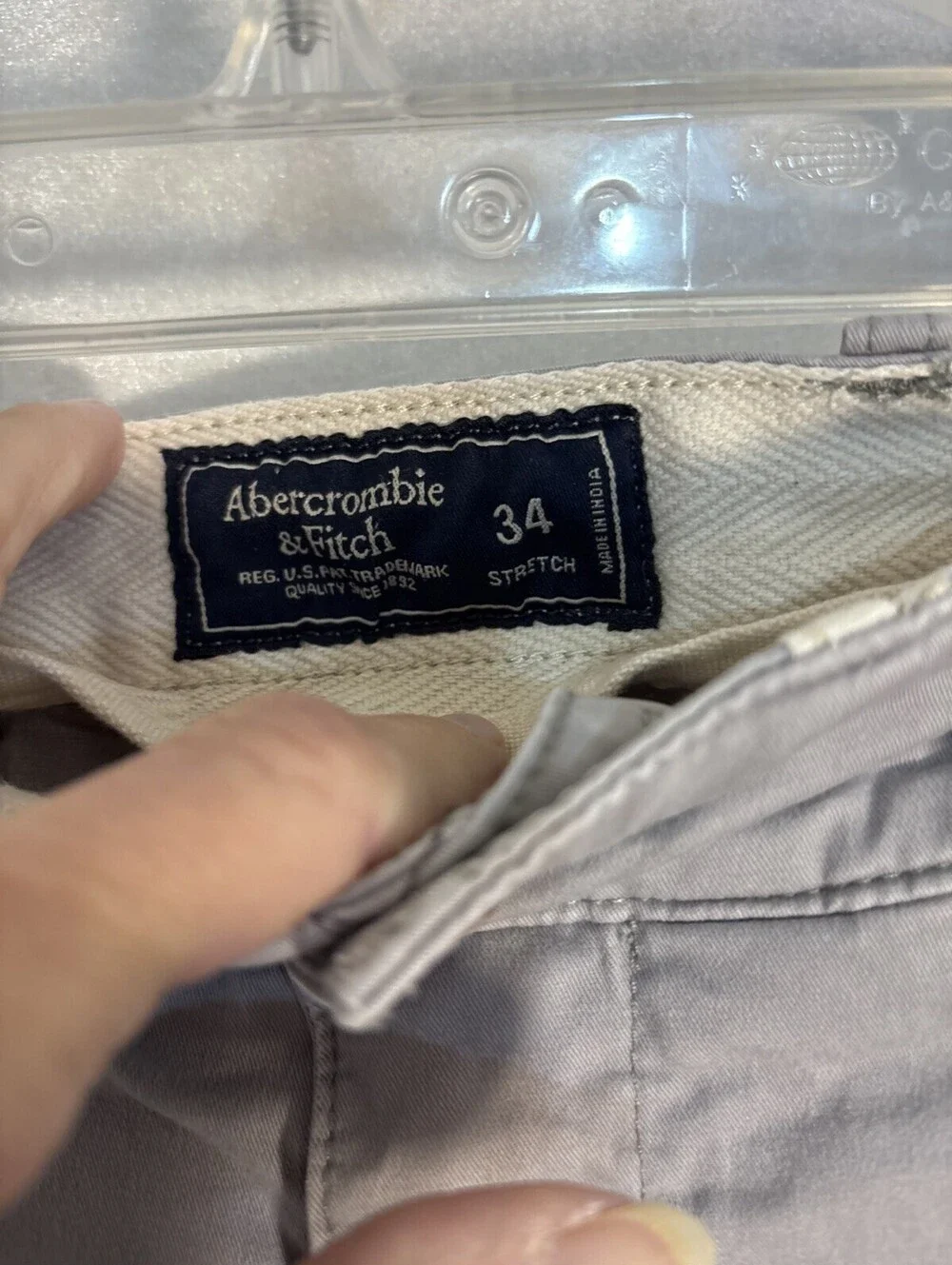 ABERCROMBIE FINCH Shorts Mens 34 Gray Classic Fit Chinos Preppy Academia